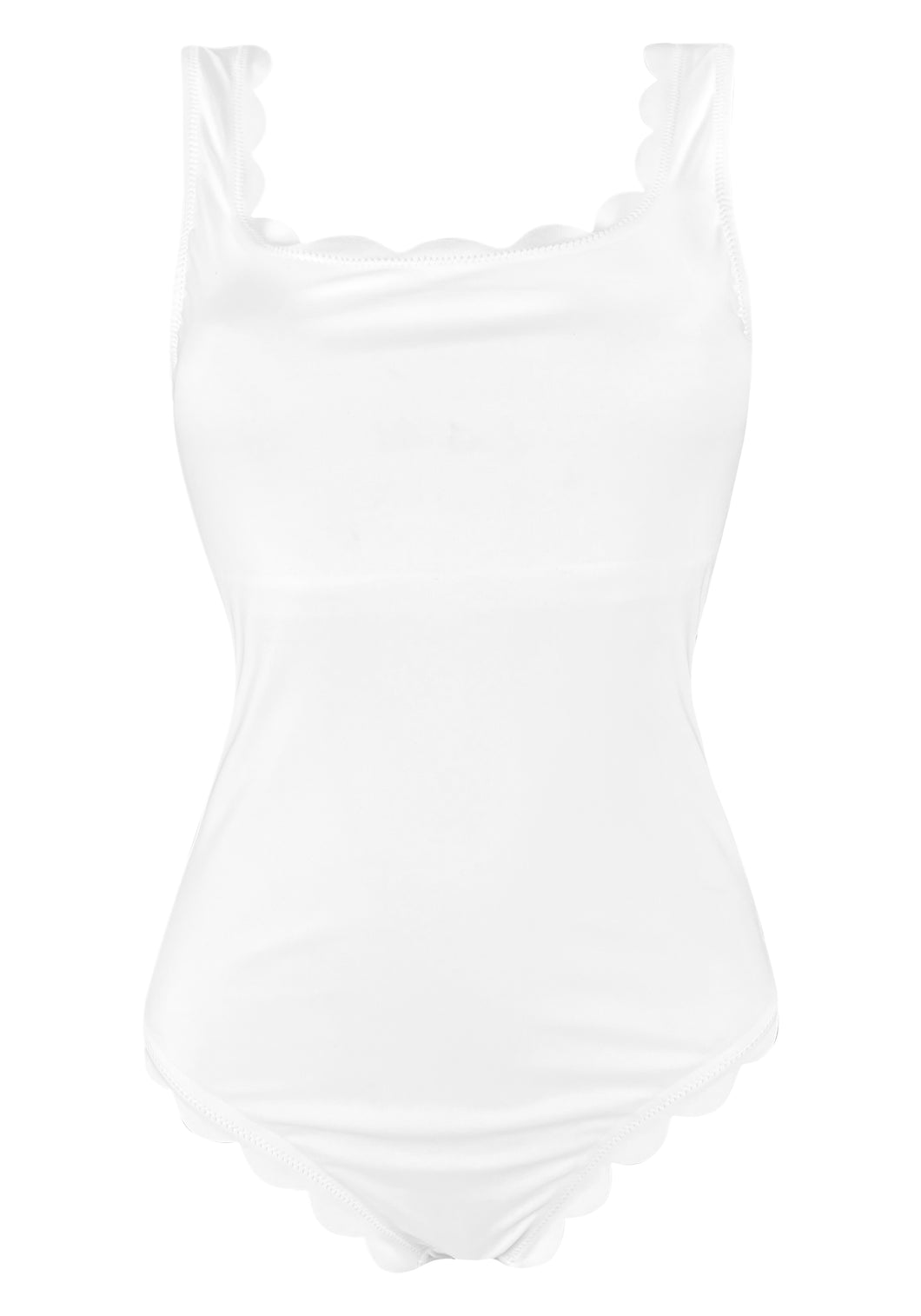 Venus White Tank Onepiece - Carvico Fabric