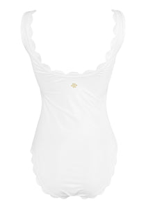 Venus White Tank Onepiece - Carvico Fabric