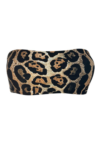 KAANDA CLASSIC Cheetah Bandeau Tube Top w Removable Cups