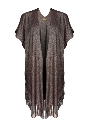 Golden Nougat Kaftan with Fringe- Resort Collection