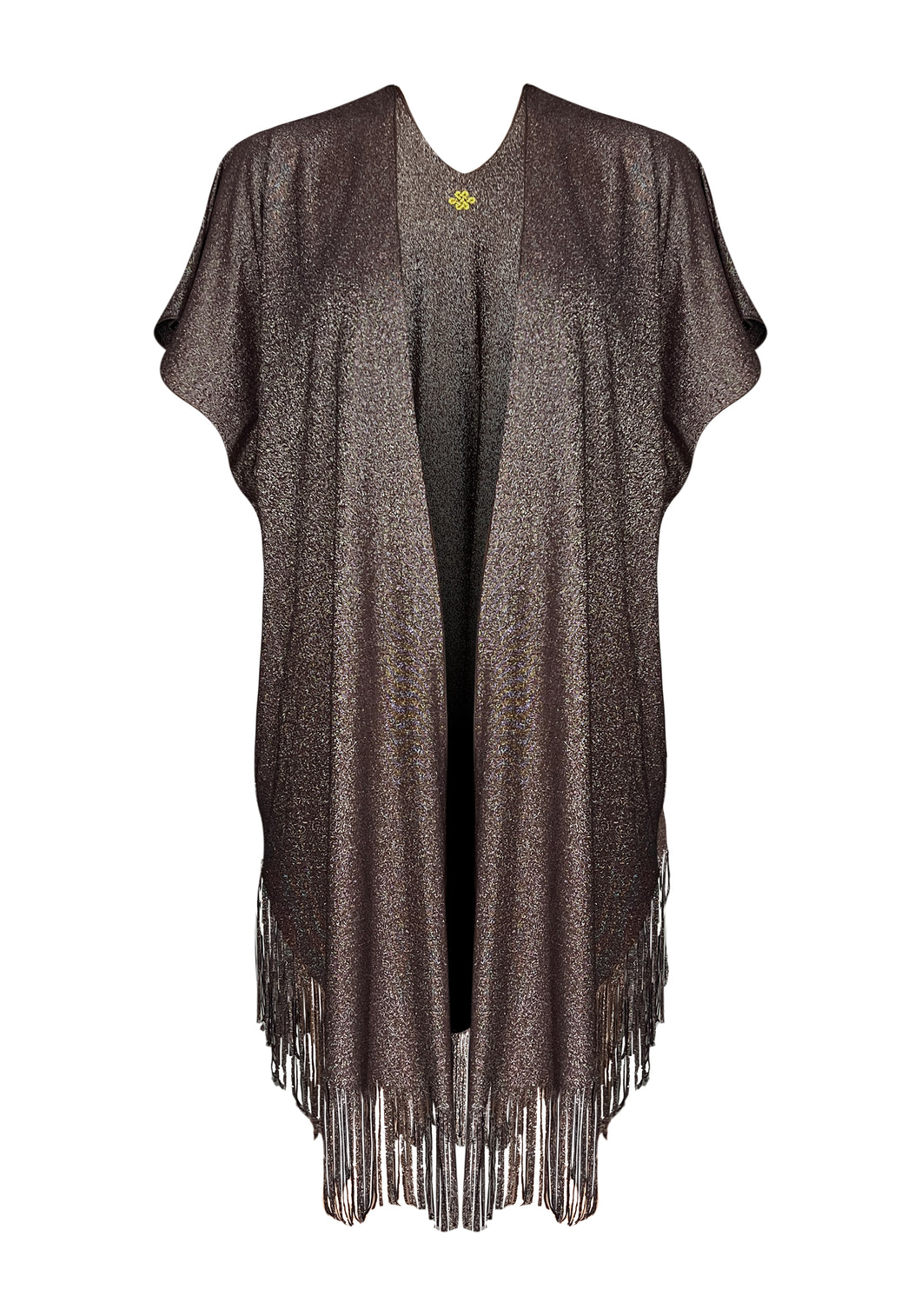 Golden Nougat Kaftan with Fringe- Resort Collection