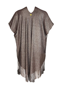 Golden Nougat Kaftan with Fringe- Resort Collection