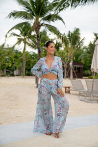 Blue Pompeii Gypsy Crop Top - Resort Collection