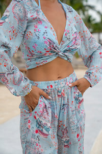 Blue Pompeii Gypsy Crop Top - Resort Collection