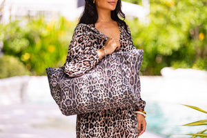 Cheetah beach bag sale