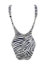Load image into Gallery viewer, Stripes Deep Plunge Laceup Onepiece w