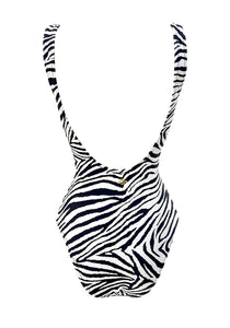 Stripes Deep Plunge Laceup Onepiece w